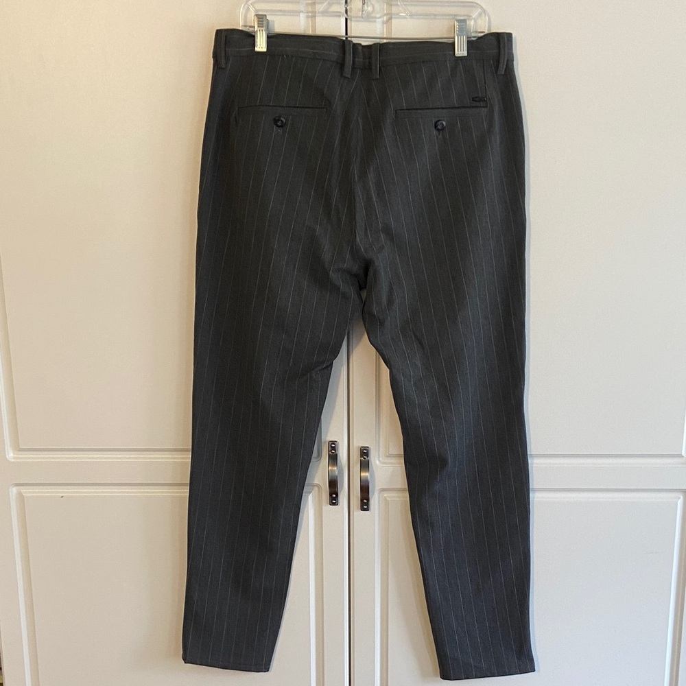 Zara Men's Dark Gray Pinstripe Dress Pants - Picture 2 of 3